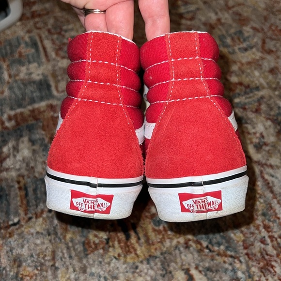Red suede vans size 8 - Picture 4 of 5